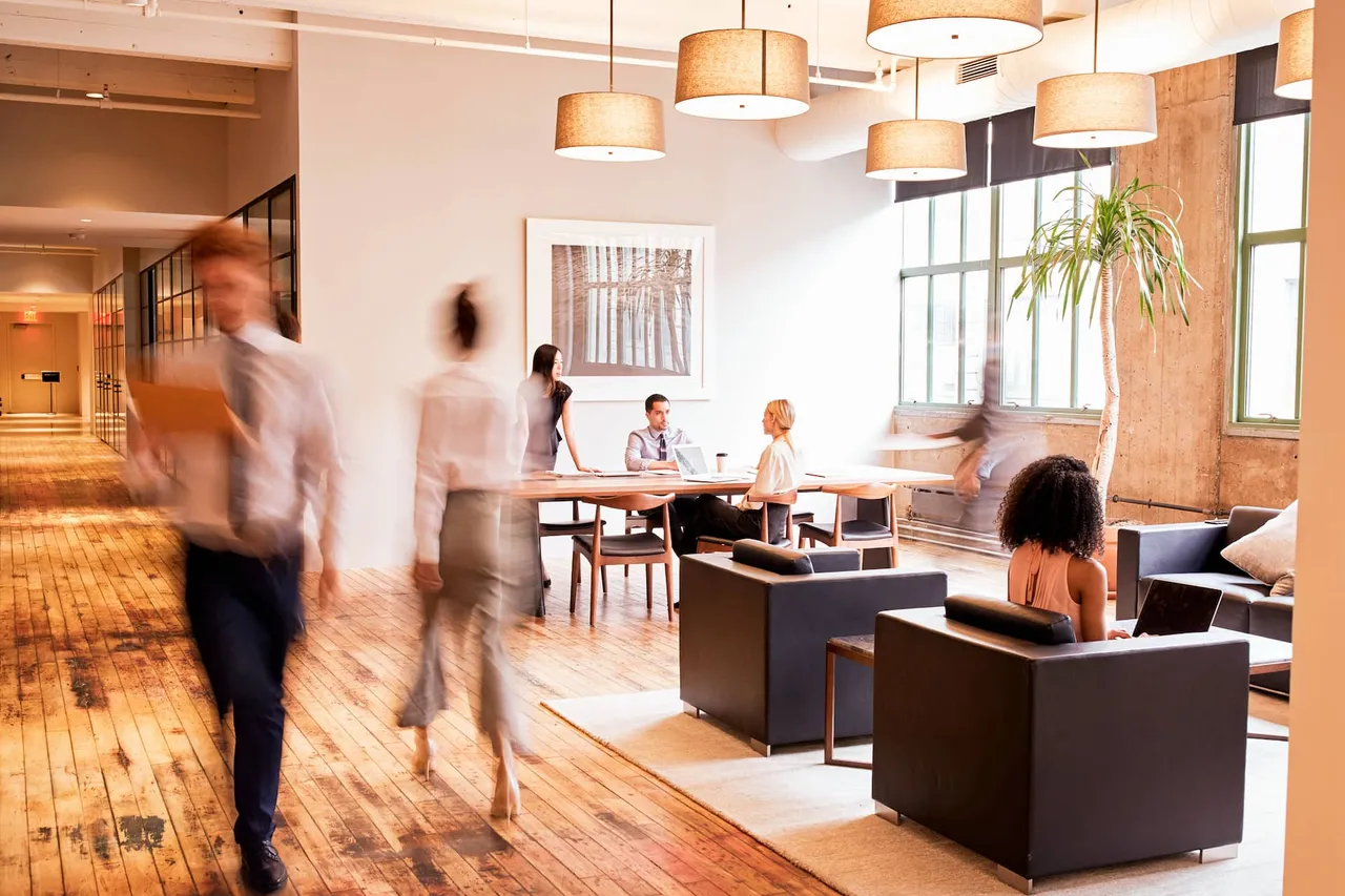 Open-plan bank office, representing training programmes for bankers and banks