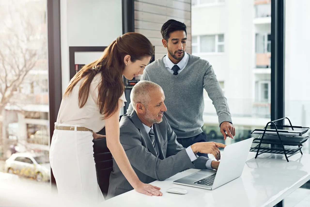 bankers working together